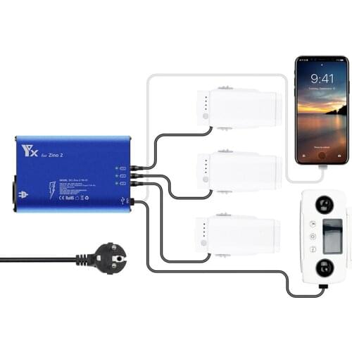 Zino 2 Charger Hub for Hubsan RC Drone 4K Remote Controller Battery Smartphone Tablet Charging Accessory for Hubsan Zino 2