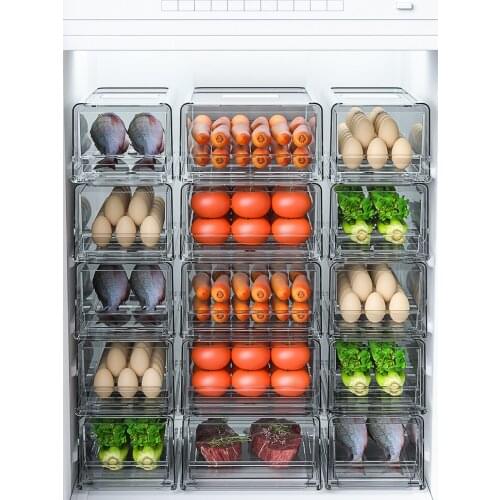 Refrigerator Food Drawer Storage Box Fridge Organizer Bin Kitchen Pantry Cabinet Fruit Vegatable Freezer Egg Dumpling Container