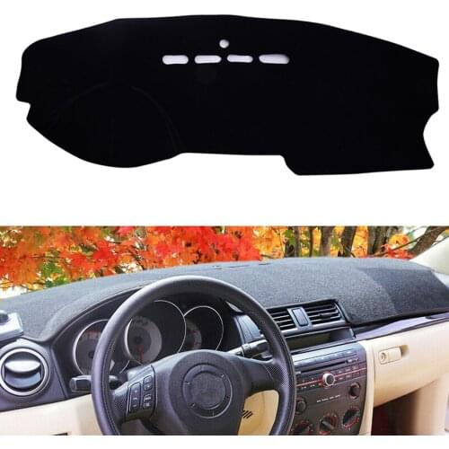 Black Car Dashboard Dash Mat Dashmat Cover Polyester Fit For Mazda 3 M3 BK 2003 2004 2005 2006 2007 2008 Left Hand Drive Only