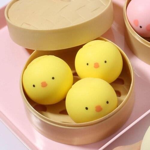 Creative Decompression TPR Simulation Food Steamer Chicken Buns Chicken Bread Vent Pinching Decompression Toys
