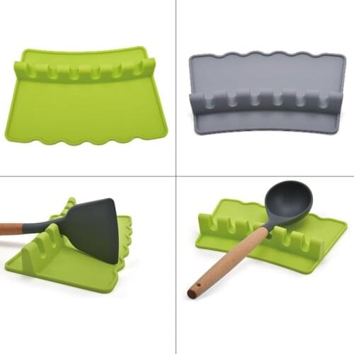 Kitchen Countertop Delicate Silicone Spoon Holder 6-Slot Non-Slip Kitchen Spoon Holder