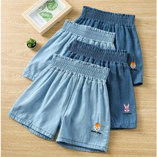 Summer Girls Boys Jeans Shorts Kids Clothes Baby Cartoon Rabbit Fox Denim Korean Toddler Cotton Casual Pants