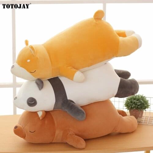 55cm Lovely Soft Animal Pillow Kawaii Sleeping Shiba Inu Dog&Panda&Teddy Bear Plush Toys Stuffed Toys for Children Sleep Cushion