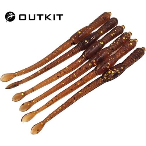 OUTKIT 12pc/lot 82mm/1.1g Earthworm fishing lure soft worm grub artificial Trout soft bait silicone bait fishing gear tackle