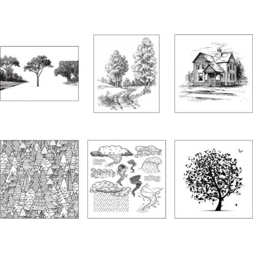 P8DE Tree House Silicone Clear Seal Stamp DIY Scrapbooking Embossing Photo Album Card