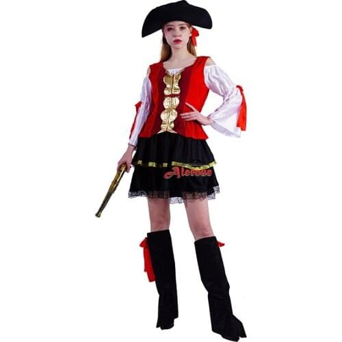 Pirate Cosplay Costume Adult Halloween Party Fancy Outfits Carnival Buccaneer Costumes