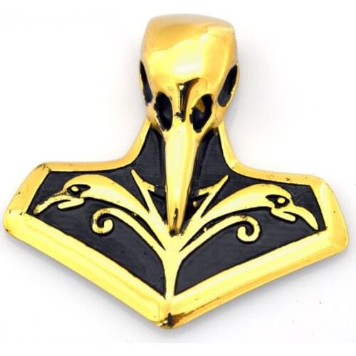 FANSSTEEL Stainless Steel Jewelry Crane head axe hammer Pendant FSP17W61G