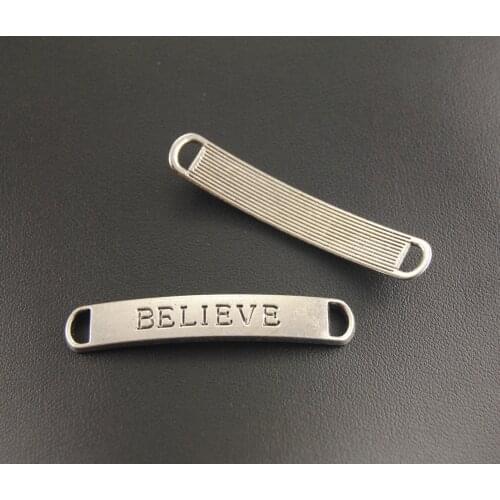 10pcs Silver Color Letter "Believe" Connector Charms Pendants For Jewelry Making DIY Handmade Craft A271