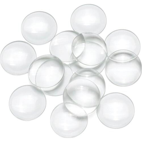 10pcs 34.5~35x7.5mm Transparent Glass Half Round/Dome Cabochons for Jewelry Making DIY Accessories Wholesale F80