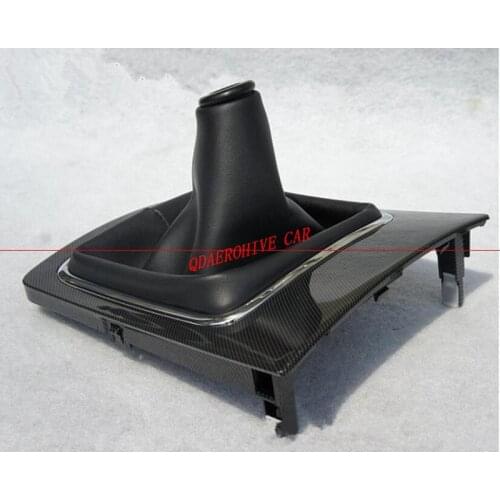 QDAEROHIVE Carbon fiber manual transmission gear shift lever panel gearbox knob cover trim for Mitsubishi Lancer EX EVO