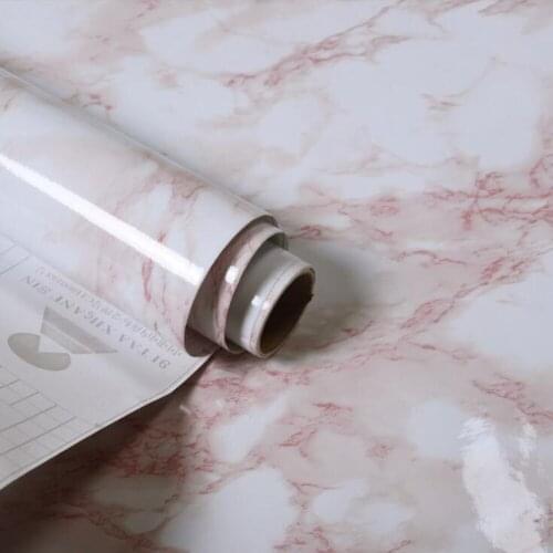 Rol PVC Self Adhesive Wallpaper Marble Sticker Waterproof Heat Resistant Kitchen Countertops Table Furniture Cupboard Wall Paper