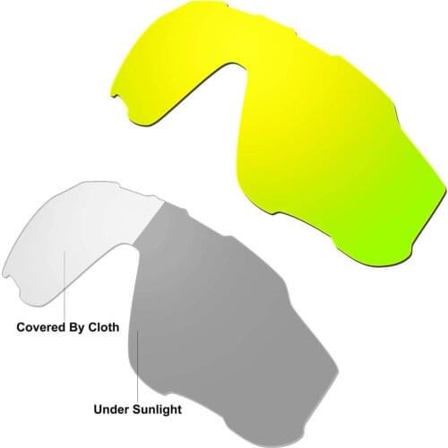 HKUCO Gold/Photochromic 2 Pairs Replacement Lenses For Oakley Jawbreaker Sunglasses Increase Clarity