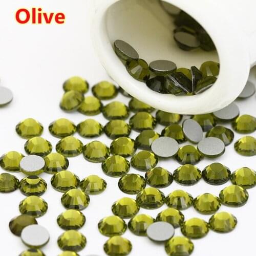 Free Shipping ss3-ss34 Olive Nail Crystal Rhinestone 3d Nails Charms Jewelry cristal para unha ongle Nail Crystal Decoration