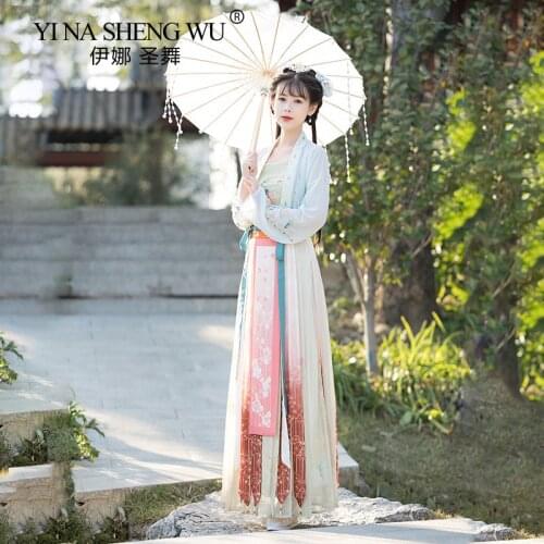 Ancient Hanfu Chinese Cosplay Traditional Folk Dance Costume Women Dress Oriental Style Tang Dynasty Dance Fairy Stage Clothing