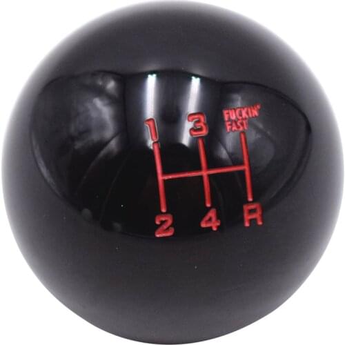 Universal Fast Speed M10X1.25 Thread 5 Speed Round Gear Shift Knob Shifter Lever Head