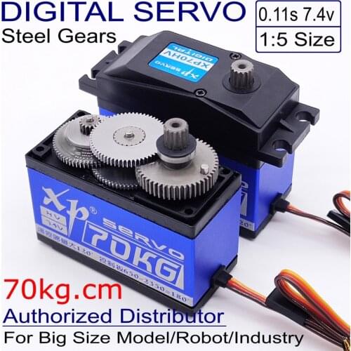XP70HV 70kg 0.11s 7.4v Big Torque Metal Gears 1:5 Scale Digital Servo Savox 0236 For RC Car Losi 5T Baja FID Robot Arm Industry