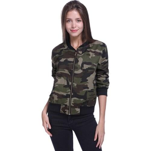 Jaquetas Feminino Polyester Full Limited Bomber Jacket Casaco 2018 Autumn New Street Wind Long Sleeve Camouflage Jacket Loose