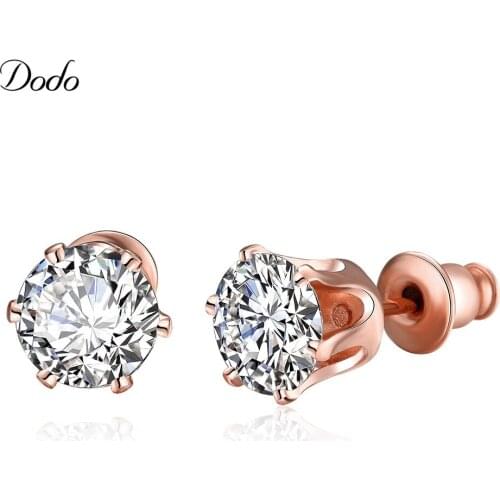 Rose gold color jewelry stud earrings for women brincos wedding vintage elegant Austrian crystal Crystal-jewelry pusety DE228