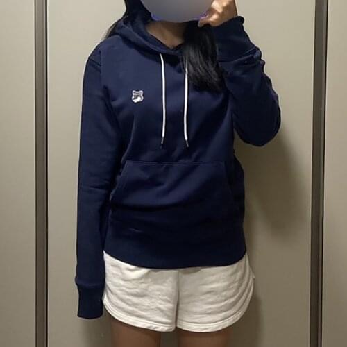 Rowling Chic Fox Head Embroidery Ladies Hooded Sweatshirts Women Winter Long Sleeve O Neck Cotton Pullover Casual Female Tops