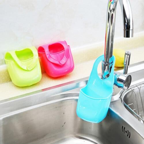 1 Pc Kitchen Bath Rack Snap Fastener Sink Hanging Storage Bag Basket Organizer Bathroom Box Drain Faucet Sponge Holder Gadgets