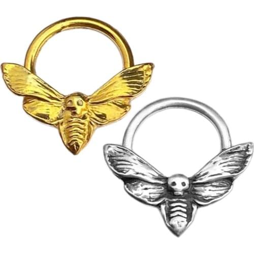 1pcs New Nose Piercing Fake Piercing Pircing Jewelry Moth C Shaped Fake Nose Ring Hoop Septum Rings