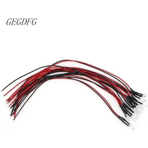 10pcs DC 12V 18cm 5mm Pre Wired LED Lamp Light Bulb Emitting Diode