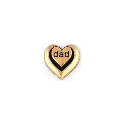 20PCS/lot Gold Color Dad Word Letter Charm, DIY Heart Floating Locket Charms Fit For Magnetic Locket