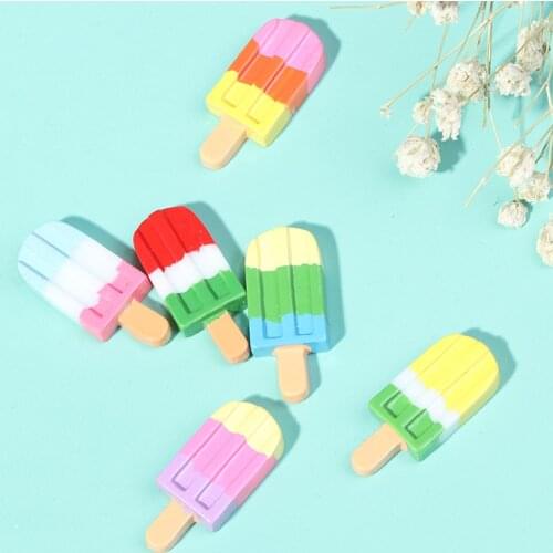 5PCS Popsicle Mini Cartoon doll Accessories for 1/6 1/12 doll Dollhouse Miniature Pretend ice cream Kitchen Food