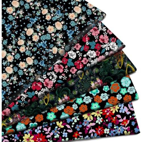 50*145cm Patchwork Floral Butterfly Polyester Cotton Fabric for Tissue Sewing Quilting Fabrics Needlework Material DIY ,c20976