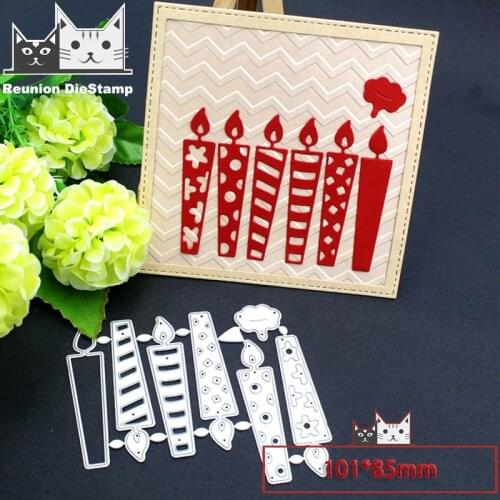 Reunion 7pcs/set candles Metal Cutting Dies DIY Scrapbooking Paper Photo Album Crafts Knife Mould Card Embossing Mold Stencils