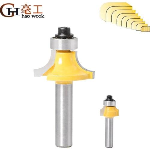 8mm Shank Round-Over Router Bits for Wood Woodworking Tool 2 Flute Endmill with Bearing Milling Cutter Corner Round Over Bit