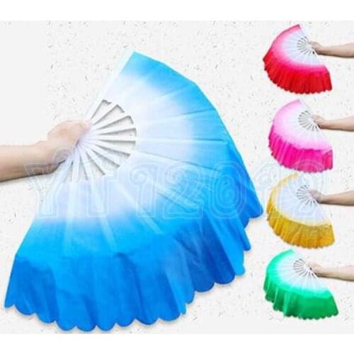 Free charming shipping beauiful Fashion Gradient color Chinese silk dance fan KungFu FAN Belly Dancing Fans