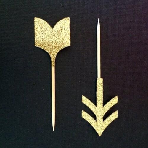 Glitter lovely Arrow Cupcake Toppers Garden Party Decor. picks Birthday wedding bridal baby shower cake decorations