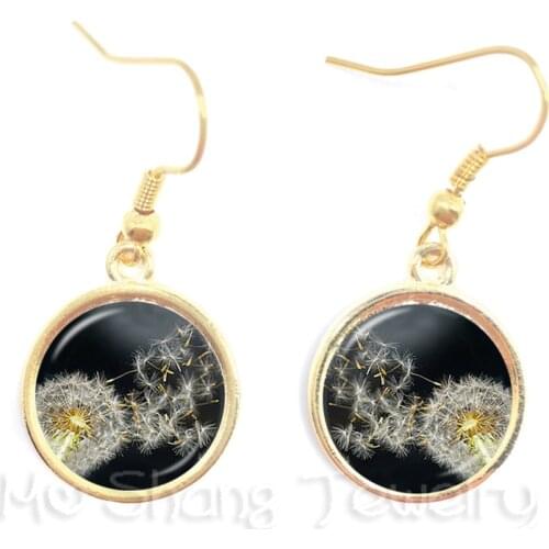 Dandelion Earrings More Beautiful Flowers Design Glass Drop Earrings European And American Jewelry Best Gift For Friends