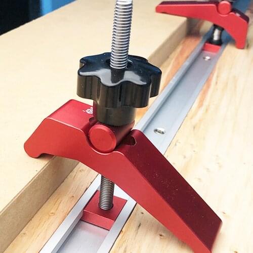 Aluminum Alloy Quick Acting Hold Down Clamp T-slot T-track Clamp Set Woodworking Tools