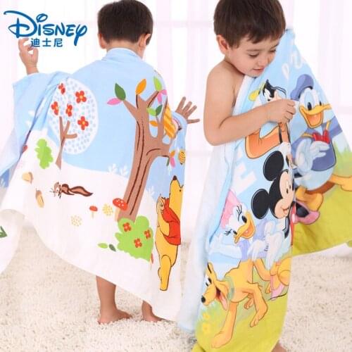 100%Cotton Children bath towels Beach towel Mickey Minnie mouse Toddler Soft Plush Cartoon Animal Wipe Hanging Bathing Towel