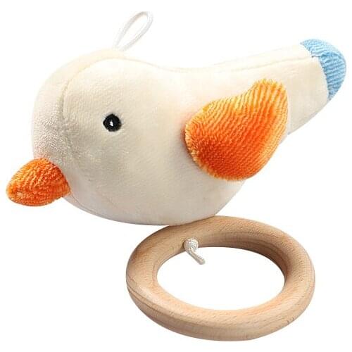 Baby Musical Mobile Toys Wooden Grasping Ring Montessori Sensorial Materials for Visual/ Auditory/ Tactile Gift for Newborn