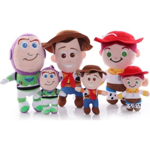 Disney 15/25cm Toy Story Buzz Lightyear Jessie Woody Model Cartoon Anime Stuffed Plush Dolls Keychain Pendant Toy Kid Gift
