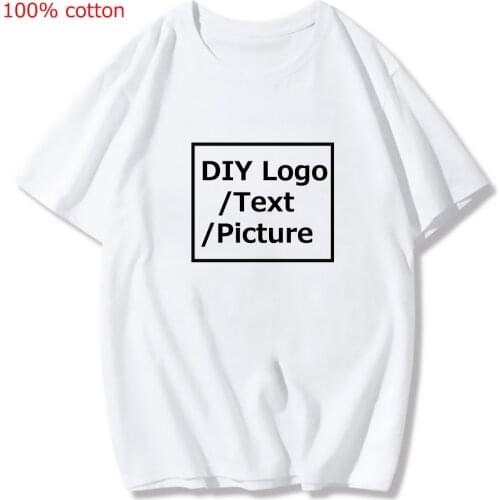 Customized Print T Shirt for Men Women DIY Your like Photo or Logo Tops Tees T-shirt 100% cotton Size XS-2XL Kawaii clothes