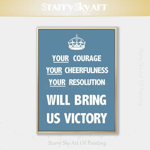 Artist Hand-painted Pop Fine Art Poster Oil Painting on Canvas Hand-painted Fine Art US Victory Oil Painting for Wall Decoration