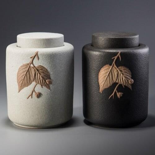 Handmade Ceramic Tea Caddies Seal Vintage Coffee Sugar Storage Jars Container Tea Caddies Home Caja Para Te Home Garden DG50TC