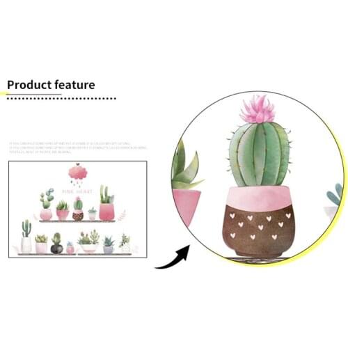 Room Decoration Garden Potted Plant Bonsai Flower Wall Stickers for Home Decor Living Room Kitchen PVC Wall Stickers