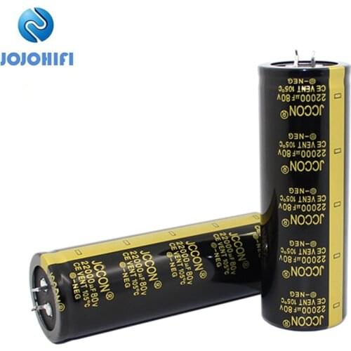 2pc One Pair 22000uF 80V 35x100mm Pitch 10mm JCCON 105 ℃ 80V 22000uF Horn Aluminum Electrolytic Power Amplifier Audio Capacitor