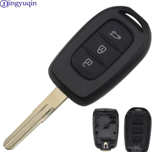 Jingyuqin 3 Buttons Car Key Shell fit for RENAULT remote key blank fob auto parts