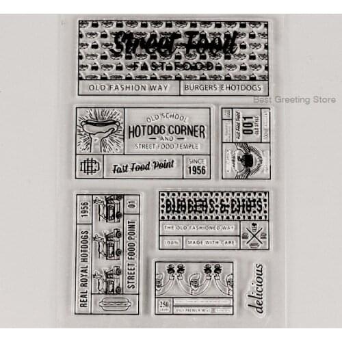 Creative Street Food Transparent Stamps Old Fashioned Hot Dog Sign Stamps For Cardmaking,Scrapbooking Embellishments