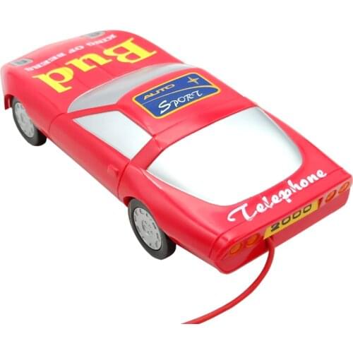 Creative Car Shaped Landline Phone Corded Telephone with Audio / Pulse Switch, Take-up Button, Redial for Home Office Decoration