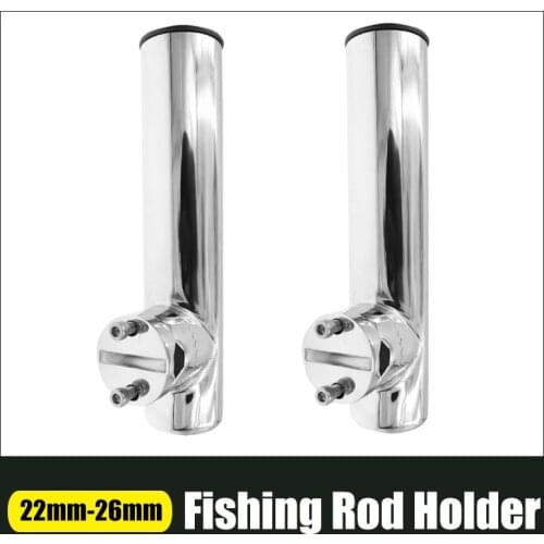 Stainless Steel Fishing Pole Stand Bracket Fishing Marine Accessory Tool fit for Rails 7/8'' to 1'' Boat Fishing Rod Holder