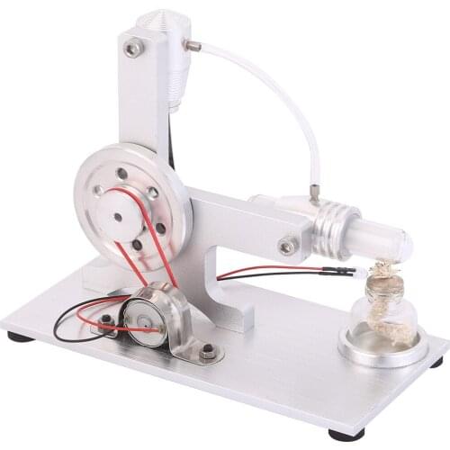 L-shape Stirling Engine Glass Hot Single Cylinder Single Lamp External Combustion Heat Steam Engine Model Physics Experiment Toy