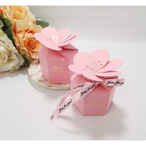 Petal Chocolate Candy Boxes Small Cardboard Box Wedding Card Box Decoration Paper Gift Box Packaging Event Party Supplies