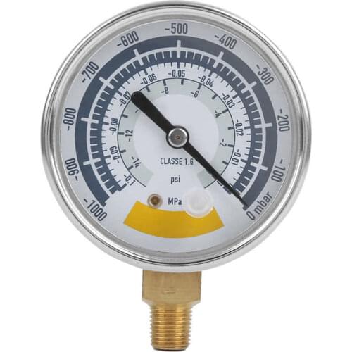 Pressure Gauge Accurate Air Gauge Instrument for Vacuum Pump 0-14psi G1/4in Connector Measuring Tools